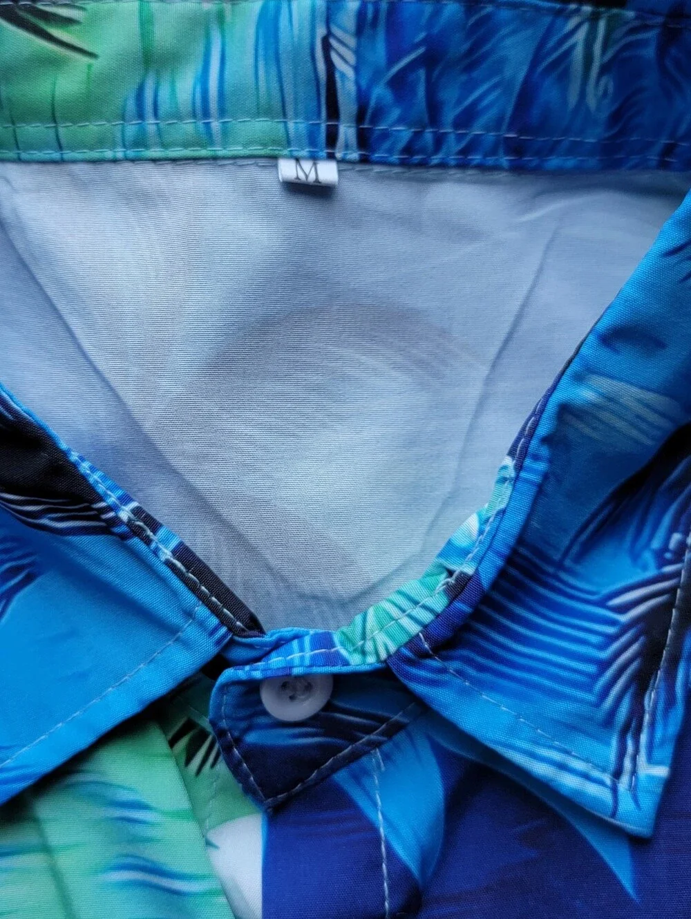 Blue Tropical Hawaiian Button-Up Shirt